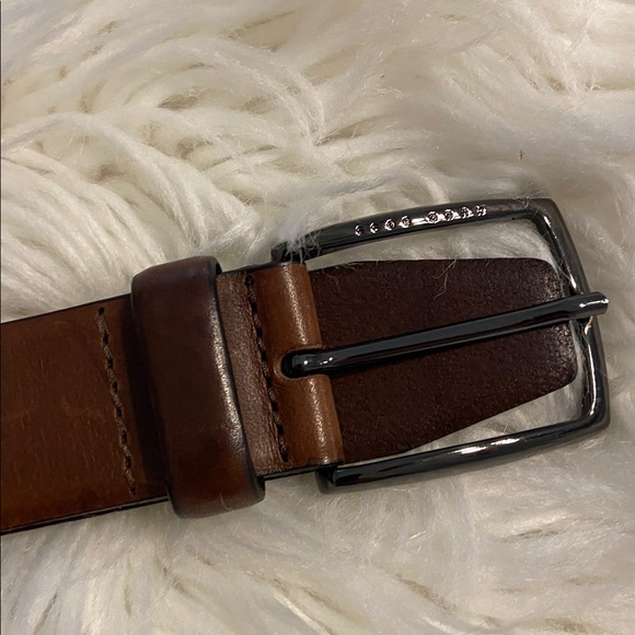 BOSS Men's Brown Leather Belt brand new size 34 length 44” - Picture 8 of 10